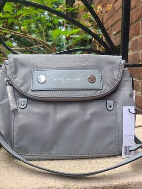 Marc Jacobs Preppy Nylon Natasha Small Crossbody Rock Grey NWT